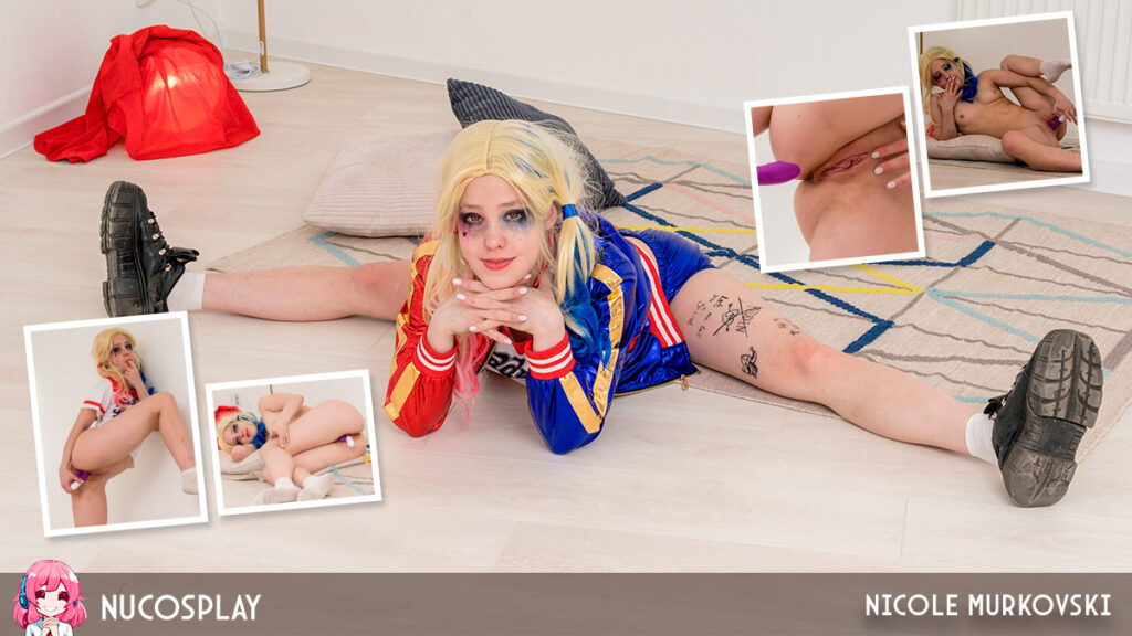 Tight And Flexible Babe Nicole Murkovski Masturbates In Harley Quinn Cosplay
